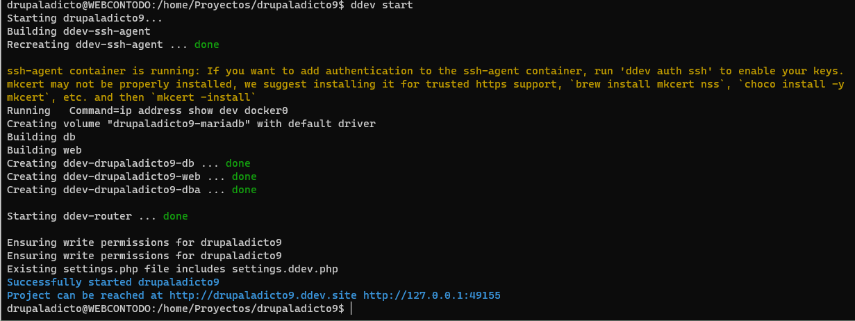 ddev start