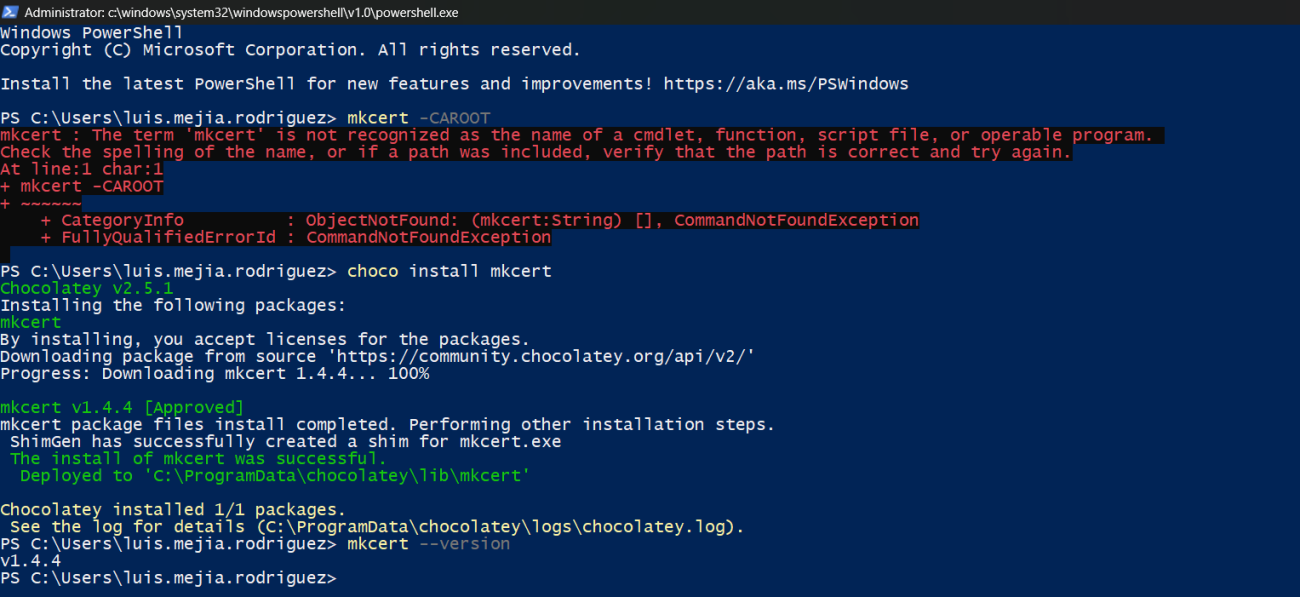 powershell windows 11 mkcert
